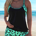Women's Lara Turquoise Leopard Print Tankini Set – Bold, Flattering