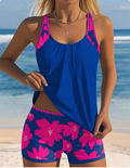 Women's Ellen Floral Tankini Top with Matching Boxer Set