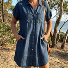 Bondi™ Casual Denim Print Dress — Effortless Everyday Style