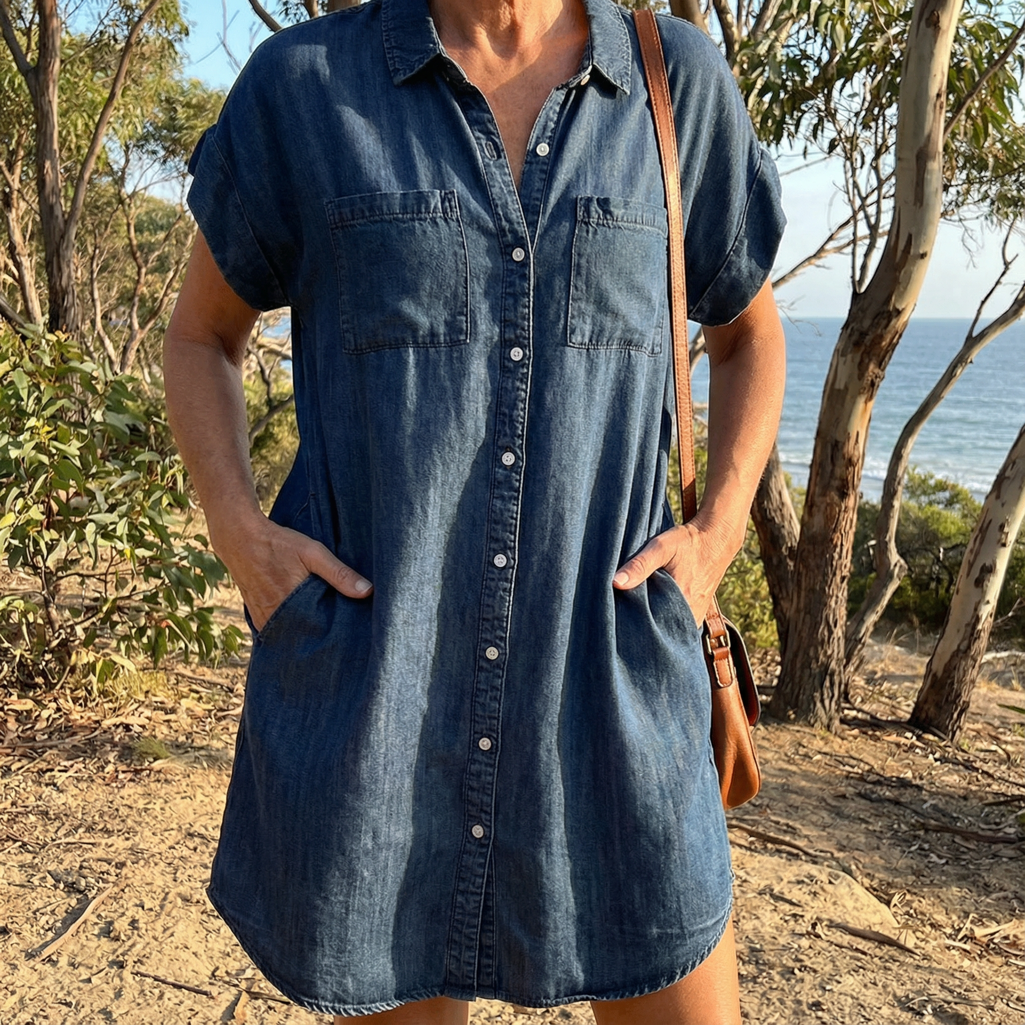 Bondi™ Casual Denim Print Dress — Effortless Everyday Style
