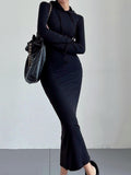 Women's Casual off-shoulder hoodie dress with drawstring