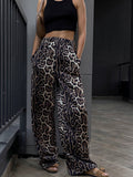 Women's Leopard Print Wide-Leg Pants