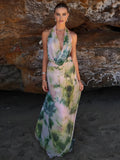 Women's Dye Halter Skirt Set — Vibrant, Flowy Summer Look