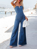 Women's Harper Denim Flared Jumpsuit - Effortlessly Chic, Flattering