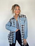 Evie Denim and Plaid Hybrid Shirt – Modern, Versatile Everyday Style