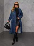 Women's Tahlia Double-Breasted Denim Trench Coat - Effortless Chic