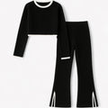 Women's Hannah - 2-piece Ribbed Lounge Set with Contrast Details