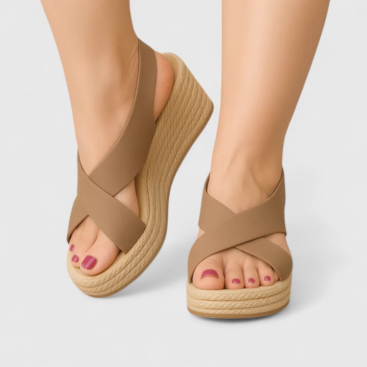 Kayla Cross-Wedge Sandals - Chic, Comfortable Summer Footwear