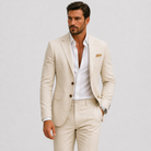 Herre Linnedjakkesæt Slim-Fit - Sommerlig Elegance - - Suits - {{ product_tags }