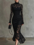 Linnea | Exclusive black maxi dress with lace