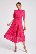 Willow Women's Chic Lace Midi Dress - Timeless Lace, Modern Style