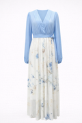 Women's Elegant Maxi Dress with Delicate Sheer Sleeves
