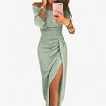 Women's Glamorous Off-Shoulder Dress for a Timeless, Elegant Look