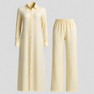 Valeria | Kvinders Elegant Sommer Sæt med Blusekjole og Bukser - Gul - Kvinders tøj - {{ product_tags }