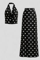 Agnesia | Kvinders Polka Dot To-delt Sæt - Sort - Kvinders sæt - {{ product_tags }