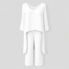 Lara | Matchende Sæt Dame - Elegant To-Delt Sæt - Hvid - Kvinders tøj - {{ product_tags }