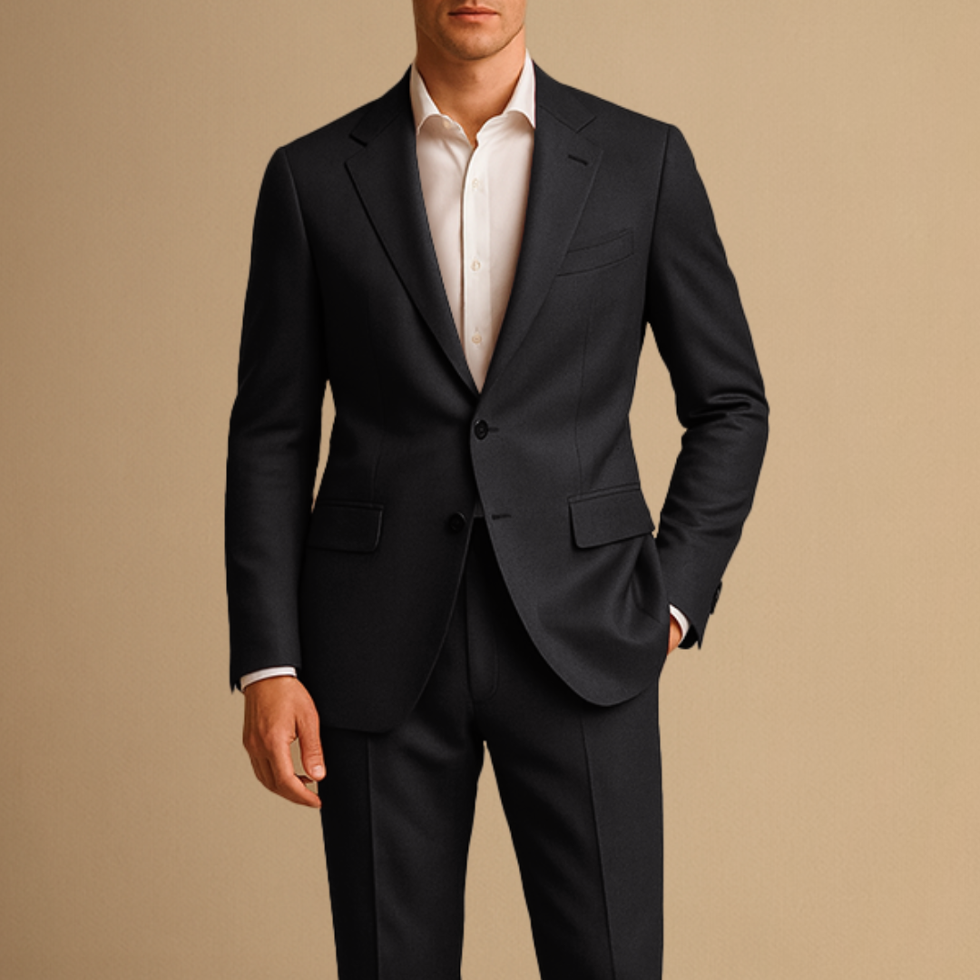 Abito Slim Fit da Uomo Leggero Due Pezzi per Matrimoni ed Eventi Formali - Nero - abito uomo business suit completo slim fit due formal suit lightweight suit men's tailored suit single-breasted blazer slim fit suit spring summer suit tailored trousers two-piece suit wedding suit - Concept Palermo