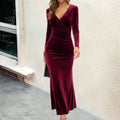 Velvet Midi Dress - Luxe Velvet, Flattering Midi Silhouette
