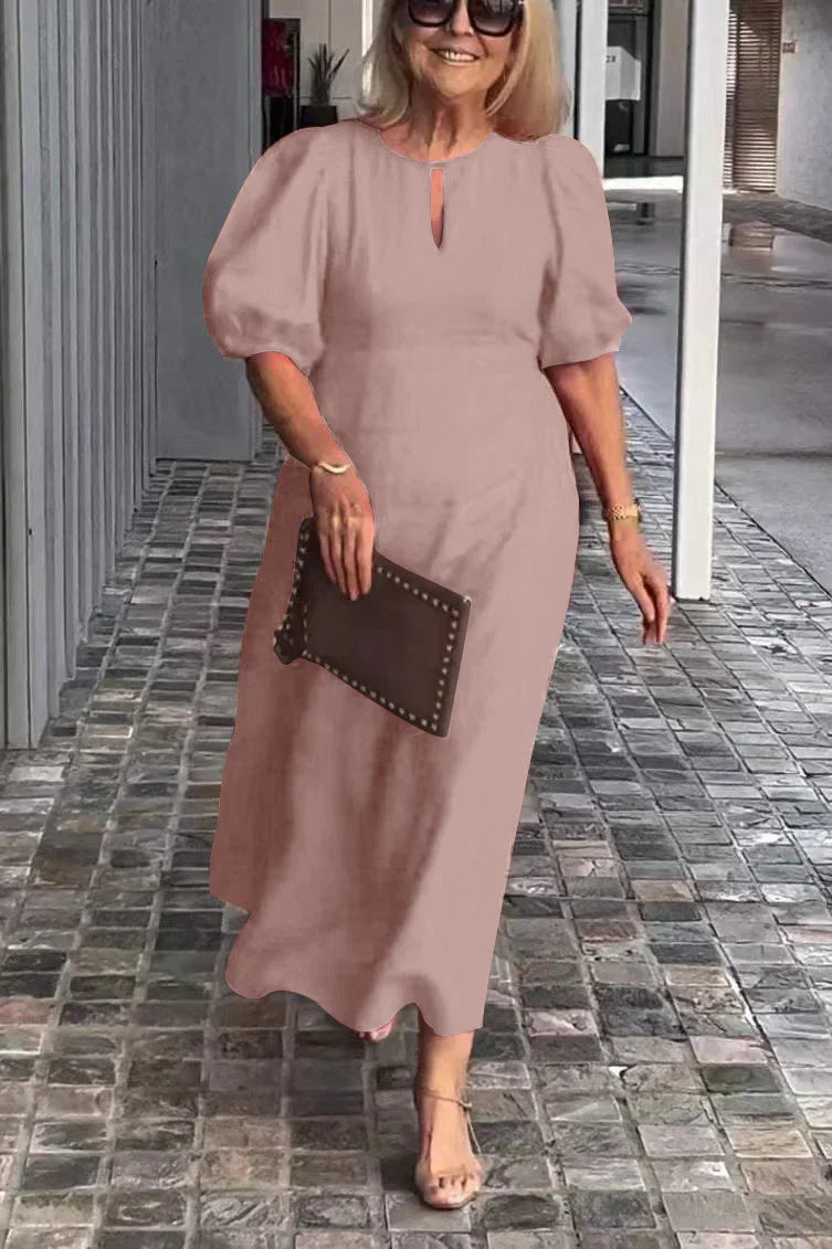 Amelie™ Timeless Puff-Sleeve Dress - Effortless Elegance for Any Occasion