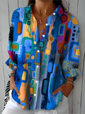 Catalina | Vibrant Artistic Button-Up Blouse