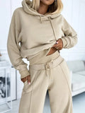 Women's Hooded Top & Wide-Leg Pants Set — Classic