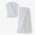 Women's Solid Color Set - Blouse & Pants