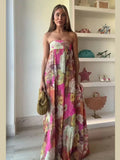 Women's Lylah Flowy Strapless Maxi Dress - Effortless, Airy Elegance