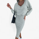 Lea | Sweater og kjole sæt – Behageligt og sexet - Grå - women's fashion - {{ product_tags }