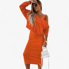 Lea | Sweater og kjole sæt – Behageligt og sexet - Orange - women's fashion - {{ product_tags }