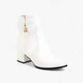 Women's Chic Bow-Accent Heeled Ankle Boots for Plus Sizes