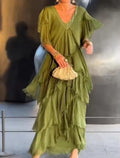 Women's Anselia Boho Ruffle Dress – Flowy, Free-Spirited Style