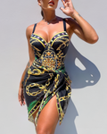 Women's One-piece swimsuit with push-up effect and matching beach