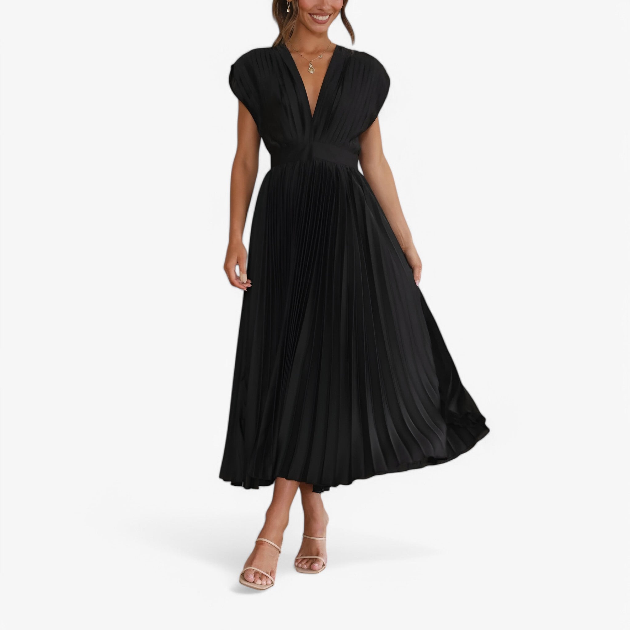 Elegant Maxi Pleated Dress - Effortlessly Comfortable and Stylish