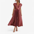 Women's Elegant Maxi Pleated Dress - Effortlessly Comfortable and