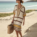 Women's Effortless, Flowy Striped Kaftan Dress