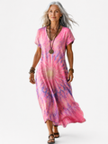 Women's Timeless Vintage Gradient Dress with Retro Ombre