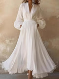 Women's Long Maxi Dress with V-Neck