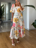 Women's Camille Blooming Elegance Puff-Sleeve Dress