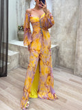 Women's Long slit gown with diamond glitter and off-the-shoulder,