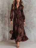 Women's Amelia Paisley Zip-Front Maxi Dress Pu Red - Cow Clothing