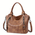 Women's Timeless Classic Shoulder Bag Leather Red - Cow Clothing
