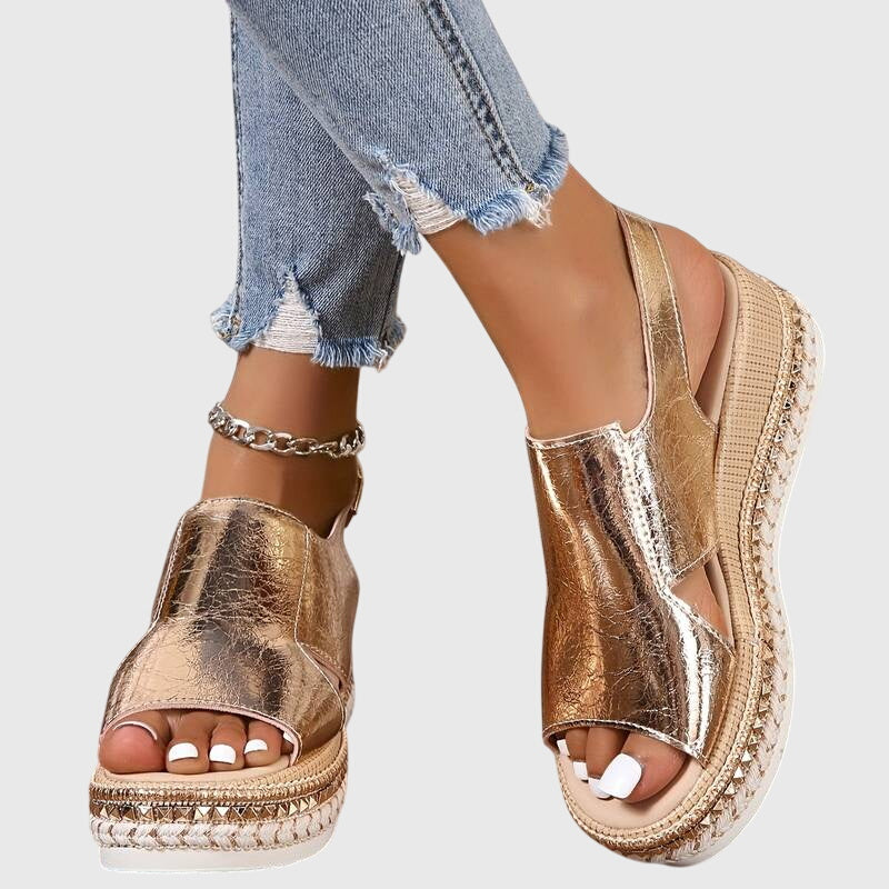 Megan Metallic Platform Sandals