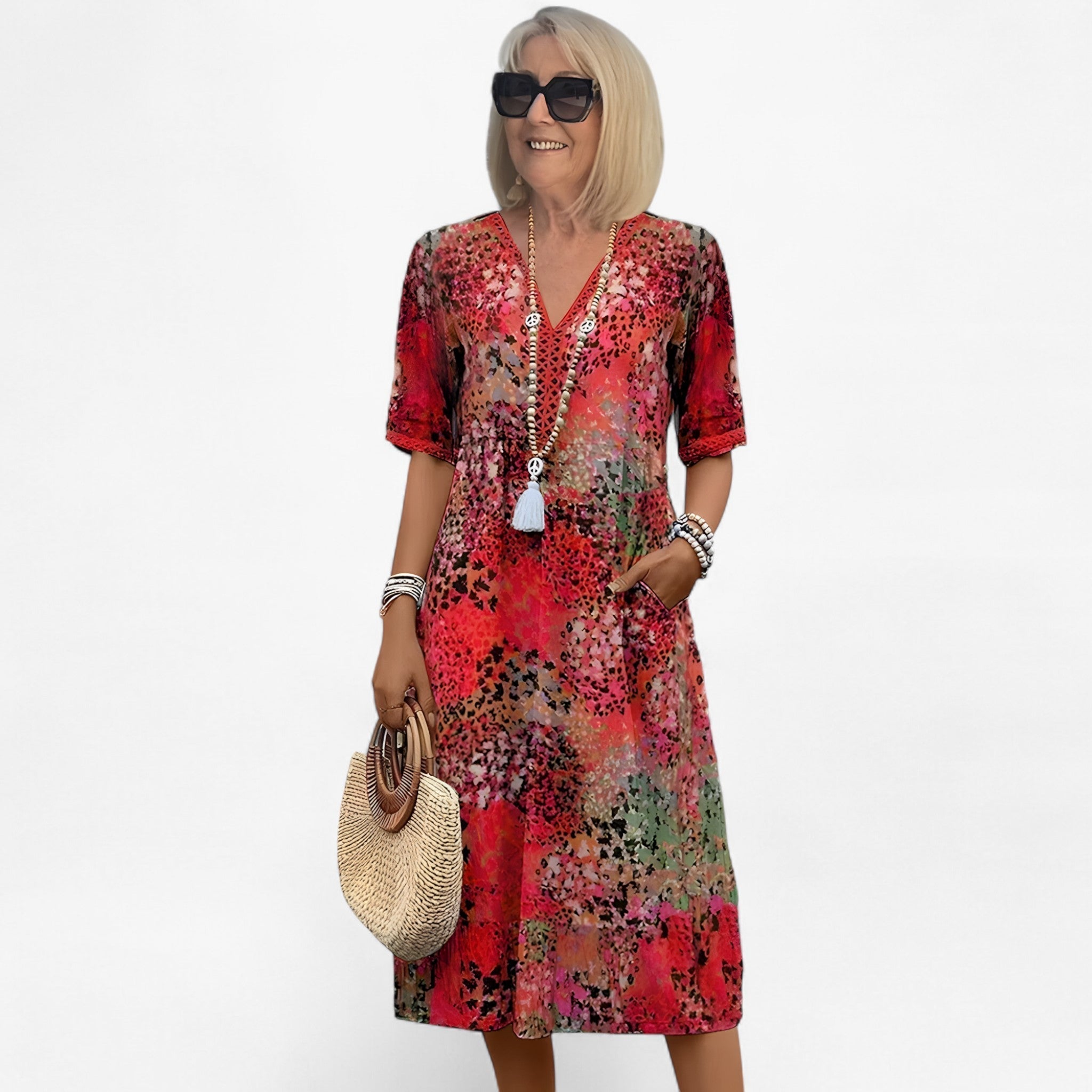 Elegant Floral Print Dress