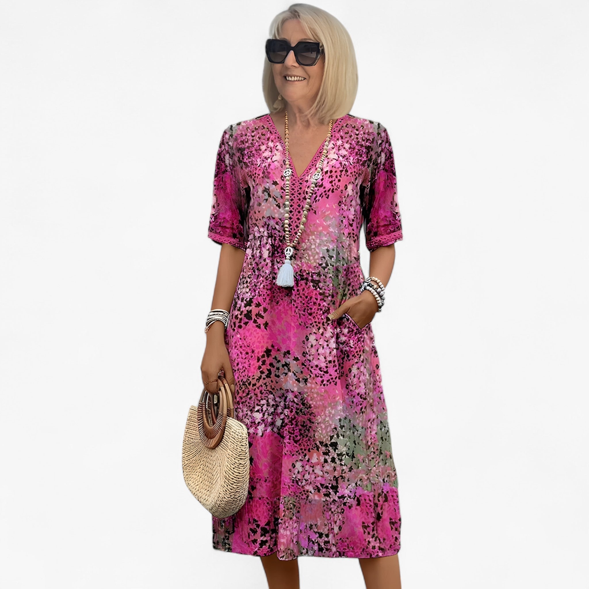 Elegant Floral Print Dress