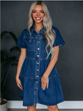 Women's Lou Denim Dress with Pockets – Versatile Everyday Essential