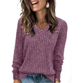 Women's Women’s V-Neck Oversized Lightweight Knit Sweater —