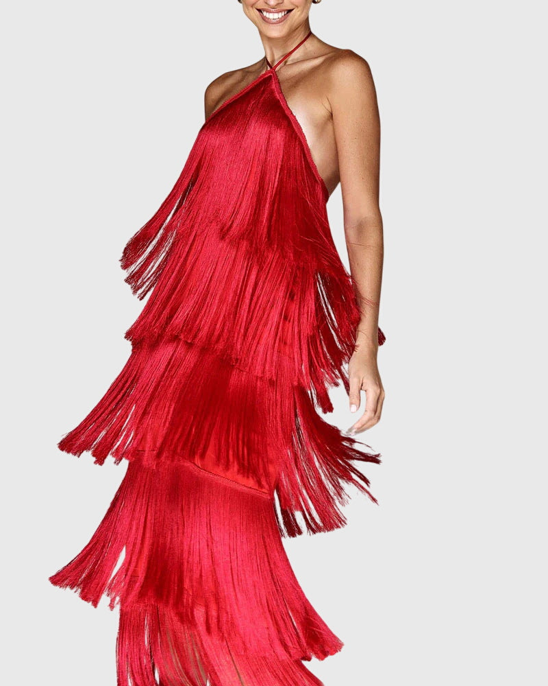 Women's Artiselle Tassel Dress - Elegant Fringe Detail