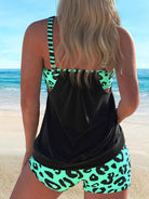Lara Türkiser Leopardendruck Tankini-Set – mutiges, schmeichelhaftes zweiteiliges Badeoutfit