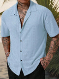 Men’s Short Sleeve Button-Up Shirt – Regular Fit Casual Shirt