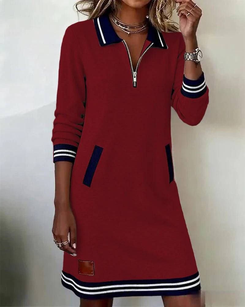Women's Effortless Chic Long-Sleeve Cotton Dress
